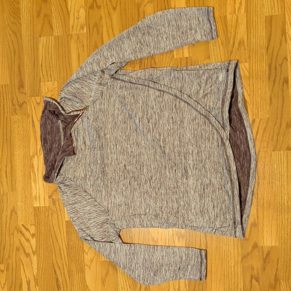 Maurices In Motion Purple-Gray Quarter-Zip Pullover
